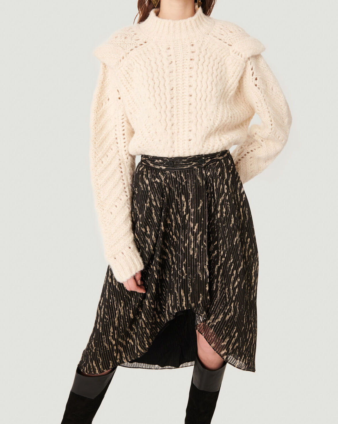 ARZU METALLIC HIGH LOW SKIRT image number null